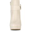 imageAllegra K Womens Chunky High Heels Platform Bow Decor Ankle BootsBeige