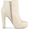 imageAllegra K Womens Chunky High Heels Platform Bow Decor Ankle BootsBeige