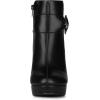 imageAllegra K Womens Chunky High Heels Platform Bow Decor Ankle BootsBlack