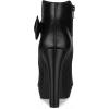 imageAllegra K Womens Chunky High Heels Platform Bow Decor Ankle BootsBlack
