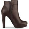 imageAllegra K Womens Chunky High Heels Platform Bow Decor Ankle BootsCoffee
