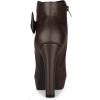 imageAllegra K Womens Chunky High Heels Platform Bow Decor Ankle BootsCoffee