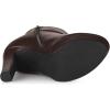 imageAllegra K Womens Chunky High Heels Platform Bow Decor Ankle BootsCoffee
