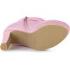 imageAllegra K Womens Chunky High Heels Platform Bow Decor Ankle BootsPink
