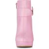 imageAllegra K Womens Chunky High Heels Platform Bow Decor Ankle BootsPink