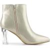 imageAllegra K Womens Clear Heel Pointed Toe Chunky Heels Ankle BootsGold