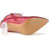 imageAllegra K Womens Clear Heel Pointed Toe Chunky Heels Ankle BootsRed