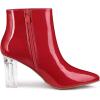 imageAllegra K Womens Clear Heel Pointed Toe Chunky Heels Ankle BootsRed