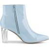 imageAllegra K Womens Clear Heel Pointed Toe Chunky Heels Ankle BootsSky Blue