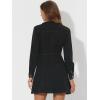 imageAllegra K Womens Denim Dress Button Down Collar V Neck Long Sleeve Aline Cotton Jean DressBlack