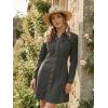 imageAllegra K Womens Denim Dress Button Down Collar V Neck Long Sleeve Aline Cotton Jean DressGrey
