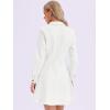 imageAllegra K Womens Denim Dress Button Down Collar V Neck Long Sleeve Aline Cotton Jean DressWhite