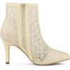 imageAllegra K Womens Floral Embroidered Stiletto Heels Lace Ankle BootsBeige