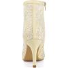 imageAllegra K Womens Floral Embroidered Stiletto Heels Lace Ankle BootsBeige