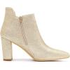 imageAllegra K Womens Glitter Pointed Toe Cutout Block Heel Ankle BootiesGold