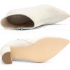 imageAllegra K Womens Glitter Pointed Toe Cutout Block Heel Ankle BootiesLight Pink