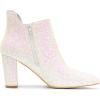 imageAllegra K Womens Glitter Pointed Toe Cutout Block Heel Ankle BootiesLight Pink