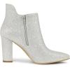 imageAllegra K Womens Glitter Pointed Toe Cutout Block Heel Ankle BootiesSilver