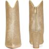 imageAllegra K Womens Glitter V Shape Pointy Toe Back Zipper Block Heels Mid Calf BootsGold