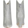 imageAllegra K Womens Glitter V Shape Pointy Toe Back Zipper Block Heels Mid Calf BootsSilver