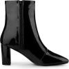 imageAllegra K Womens Gogo Boots Square Toe Side Zip Chunky Heels Ankle BootsBlack