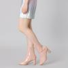imageAllegra K Womens Gogo Boots Square Toe Side Zip Chunky Heels Ankle BootsNude