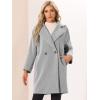 imageAllegra K Womens Lapel Collar Coat Double Breast Winter MidLong OvercoatGrey