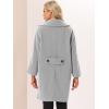 imageAllegra K Womens Lapel Collar Coat Double Breast Winter MidLong OvercoatGrey