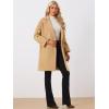 imageAllegra K Womens Lapel Collar Coat Double Breast Winter MidLong OvercoatKhaki