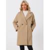 imageAllegra K Womens Lapel Collar Coat Double Breast Winter MidLong OvercoatKhaki