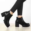 imageAllegra K Womens Lug Sole Chunky Heel Chelsea Black Ankle Boots 8 M US