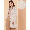 imageAllegra K Womens Peter Pan Collar Overcoat Single Breasted Pockets Winter Long CoatBeige