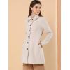 imageAllegra K Womens Peter Pan Collar Overcoat Single Breasted Pockets Winter Long CoatBeige