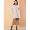 imageAllegra K Womens Peter Pan Collar Overcoat Single Breasted Pockets Winter Long CoatBeige