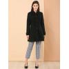 imageAllegra K Womens Peter Pan Collar Overcoat Single Breasted Pockets Winter Long CoatBlack
