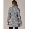 imageAllegra K Womens Peter Pan Collar Overcoat Single Breasted Pockets Winter Long CoatBlack White