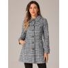 imageAllegra K Womens Peter Pan Collar Overcoat Single Breasted Pockets Winter Long CoatBlack White