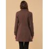 imageAllegra K Womens Peter Pan Collar Overcoat Single Breasted Pockets Winter Long CoatDeep Brown