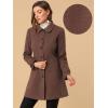 imageAllegra K Womens Peter Pan Collar Overcoat Single Breasted Pockets Winter Long CoatDeep Brown