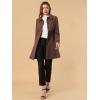 imageAllegra K Womens Peter Pan Collar Overcoat Single Breasted Pockets Winter Long CoatDeep Brown