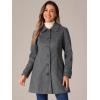 imageAllegra K Womens Peter Pan Collar Overcoat Single Breasted Pockets Winter Long CoatDeep Grey