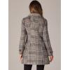 imageAllegra K Womens Peter Pan Collar Overcoat Single Breasted Pockets Winter Long CoatKhaki Plaid