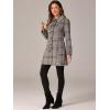 imageAllegra K Womens Peter Pan Collar Overcoat Single Breasted Pockets Winter Long CoatKhaki Plaid