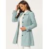 imageAllegra K Womens Peter Pan Collar Overcoat Single Breasted Pockets Winter Long CoatLight Green