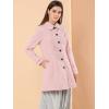 imageAllegra K Womens Peter Pan Collar Overcoat Single Breasted Pockets Winter Long CoatPink