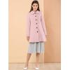 imageAllegra K Womens Peter Pan Collar Overcoat Single Breasted Pockets Winter Long CoatPink