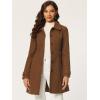 imageAllegra K Womens Peter Pan Collar Overcoat Single Breasted Pockets Winter Long CoatSolid Brown