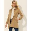 imageAllegra K Womens Peter Pan Collar Overcoat Single Breasted Pockets Winter Long CoatSolid Khaki