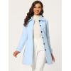imageAllegra K Womens Peter Pan Collar Overcoat Single Breasted Pockets Winter Long CoatSolid Light Blue