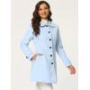 imageAllegra K Womens Peter Pan Collar Overcoat Single Breasted Pockets Winter Long CoatSolid Light Blue